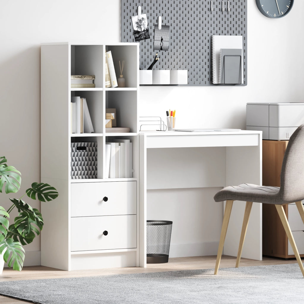 Scrivania con Storage Bianca Legno Ingegnerizzato