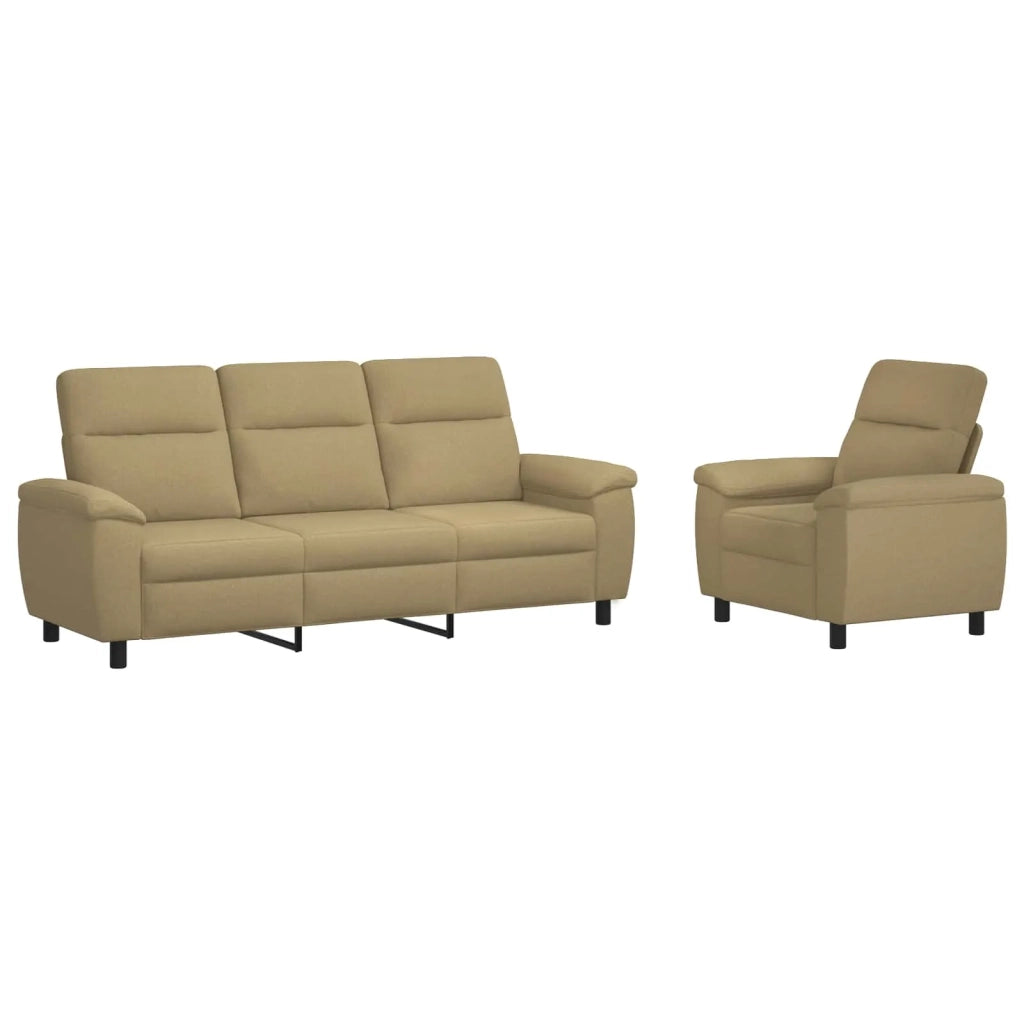 Set di divani 2 pcs Marrone Chiaro Tessuto 3430638
