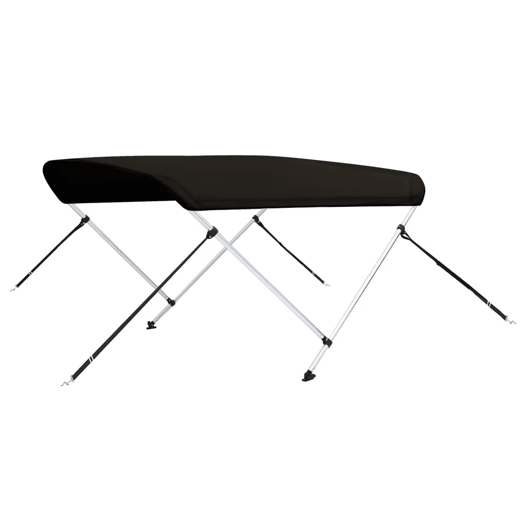 Bimini di Prua con Tendalino 2 Archi Nero 180x150x110 cm