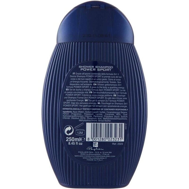 FELCE AZZURRA POWER SPORT SHOWER DOCCIA SHAMPOO UOMO ENERGIZZANTE 250 ML