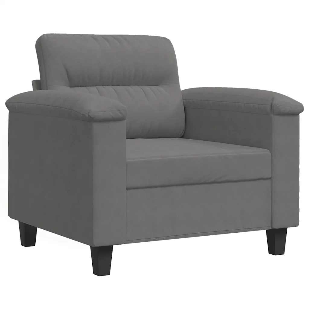 Poltrona-Divano Sedia-Poltroncina Grigio Scuro 60 cm in Tessuto Microfibra