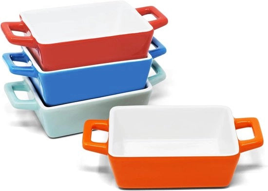 Mini forme rettangolari in ceramica per muffin - Ideali per mini lasagne e casserole - Porzioni individuali