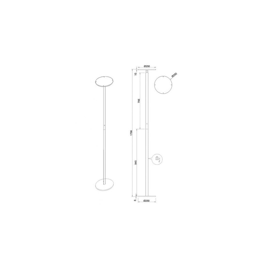 Regina - Piantana a Led rotonda Bianca orientabile in metallo H.180 cm Fabas Luce - Luce a led 35W integrata CCT (3000K-6000K)