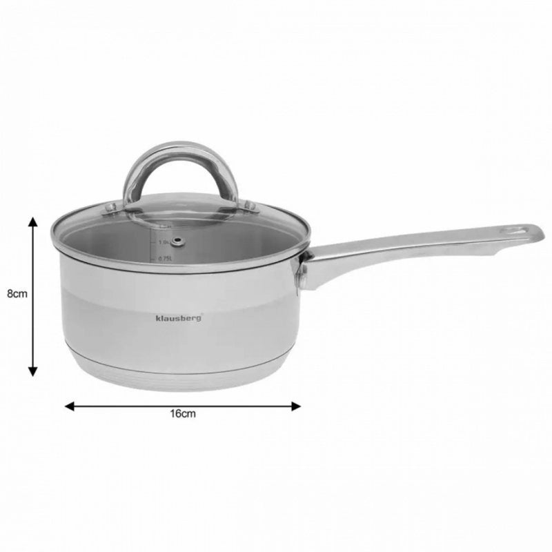 Klausberg KB-7133 Pentola multistrato in acciaio inox da 16 cm