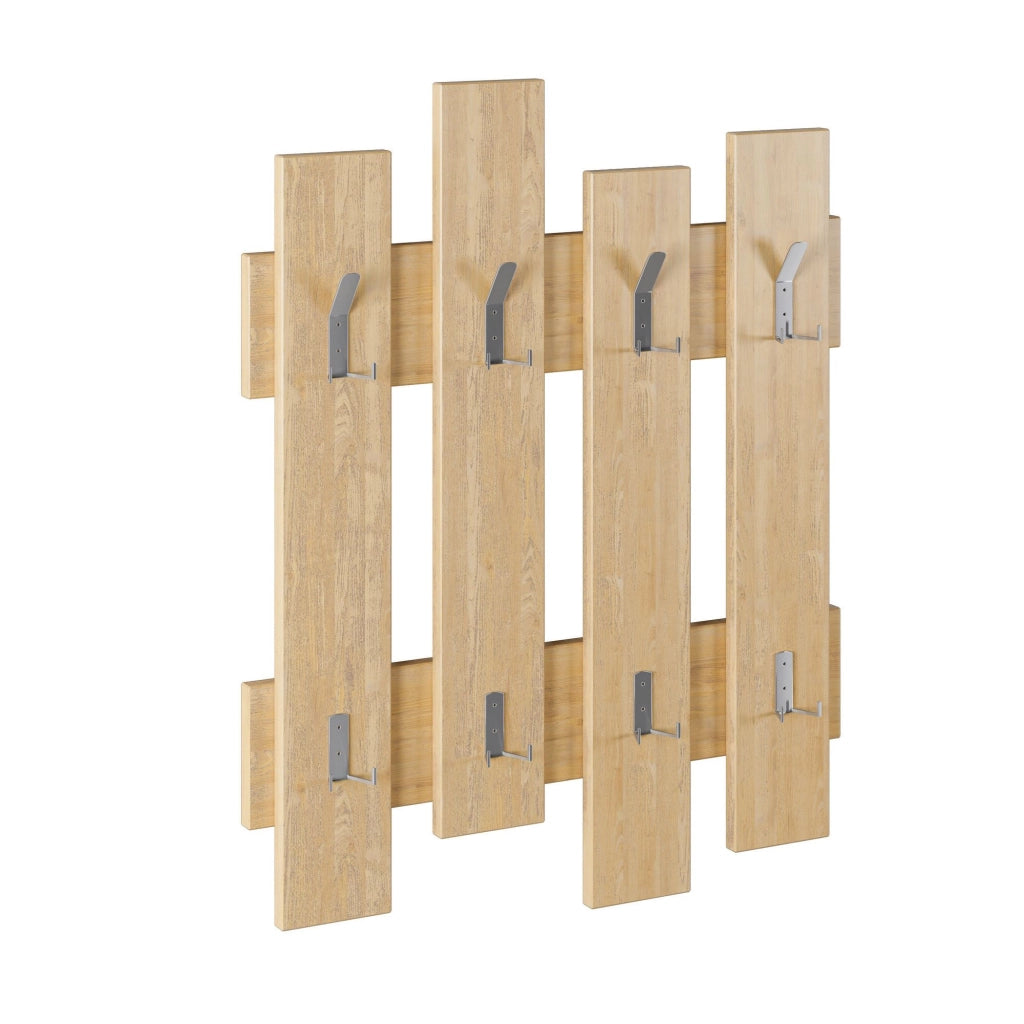 Appendiabiti da parete in legno "Wave" - 64 x 4 x 79 cm - Beige