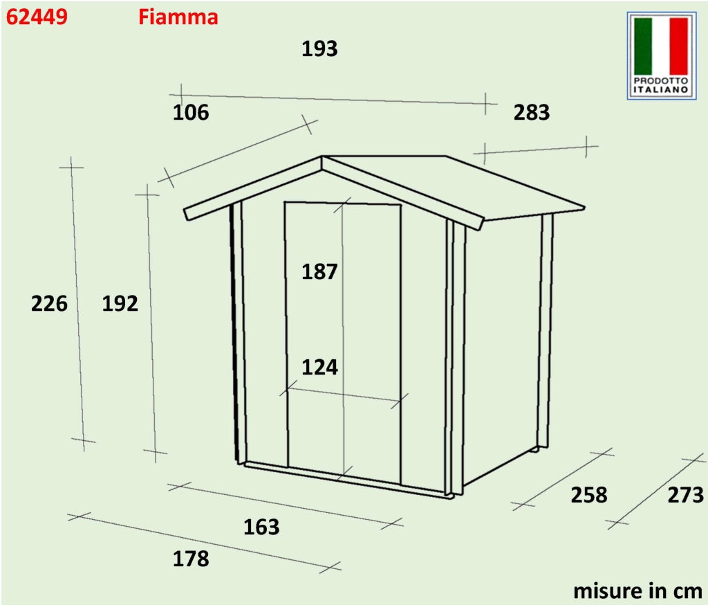 Casetta Bh16 Fiamma 178X273 Cm Pdc Pefc