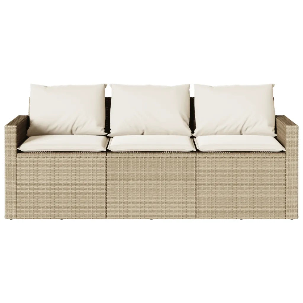 Set da Pranzo da Giardino 2 pz | Set Salotto da Giardino con Cuscini Beige in Polyrattan