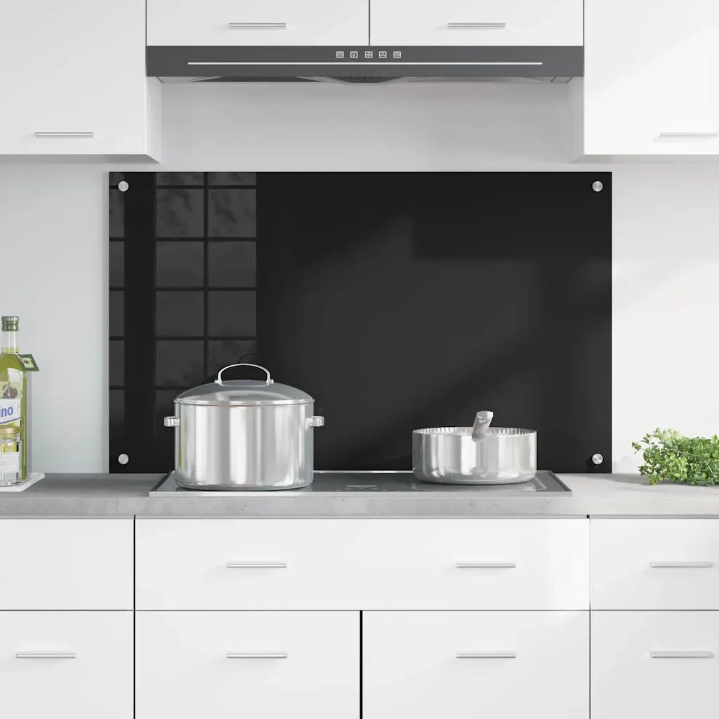 Rivestimento da Cucina-Paraschizzi per Cucina Nero 100 x 60 cm vetro temperato
