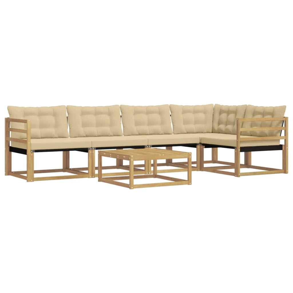 Set di divani da esterno 6 pcs Bianco e Beige 79 x 79 x 37 cm 3388699