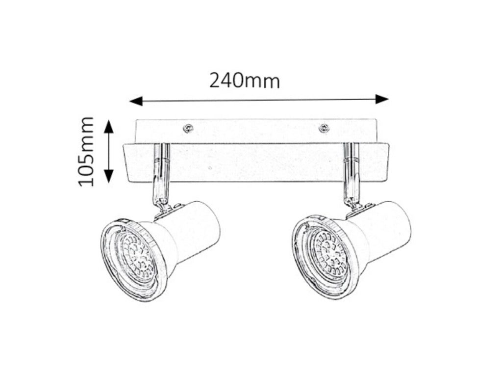 Faretto soffitto bianco 2xGU10 IP44 Rabalux Steve 5498