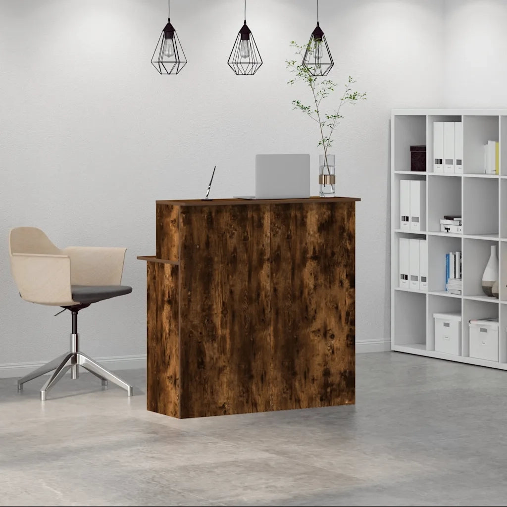 Banco Reception Rovere Fumo 100x50x103,5cm in Legno Multistrato 859028