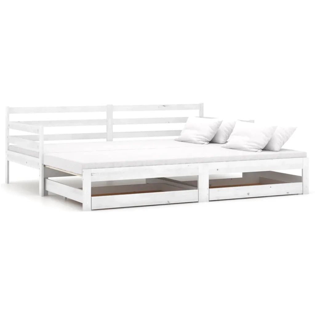 Dormeuse Estraibile 2x(90x200) cm Bianca in Massello di Pino 3083700