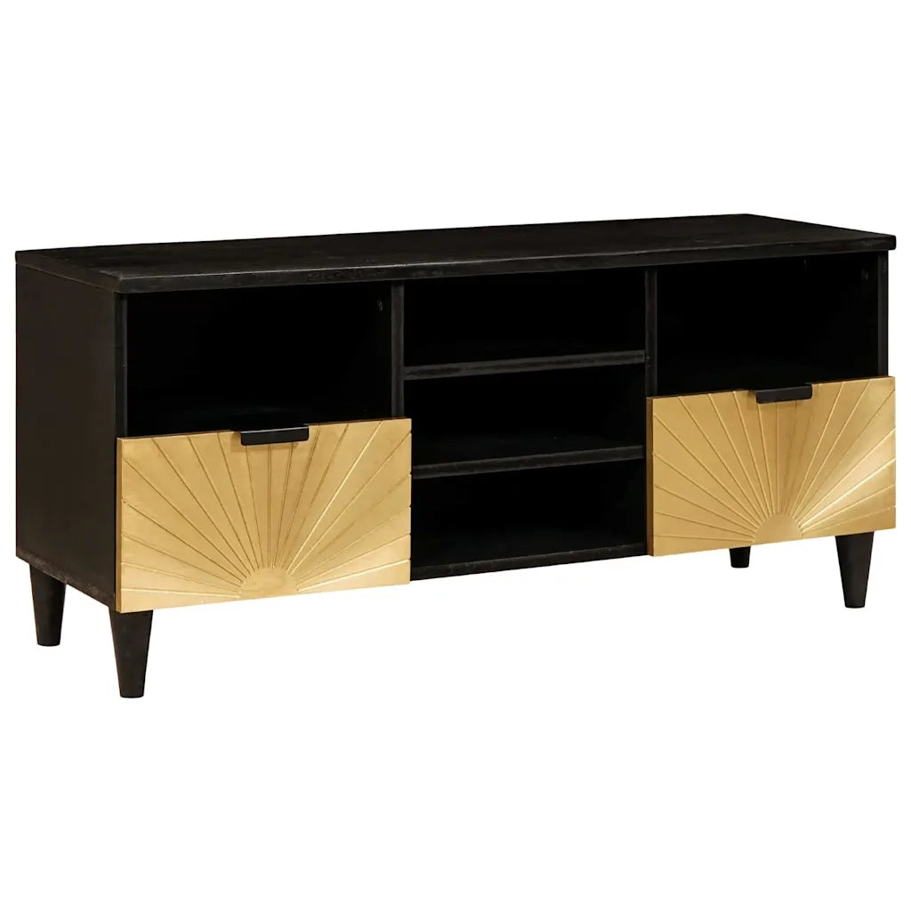 Mobile TV Nero e Oro 100 x 33 x 46 cm Legno multistrato 4017846