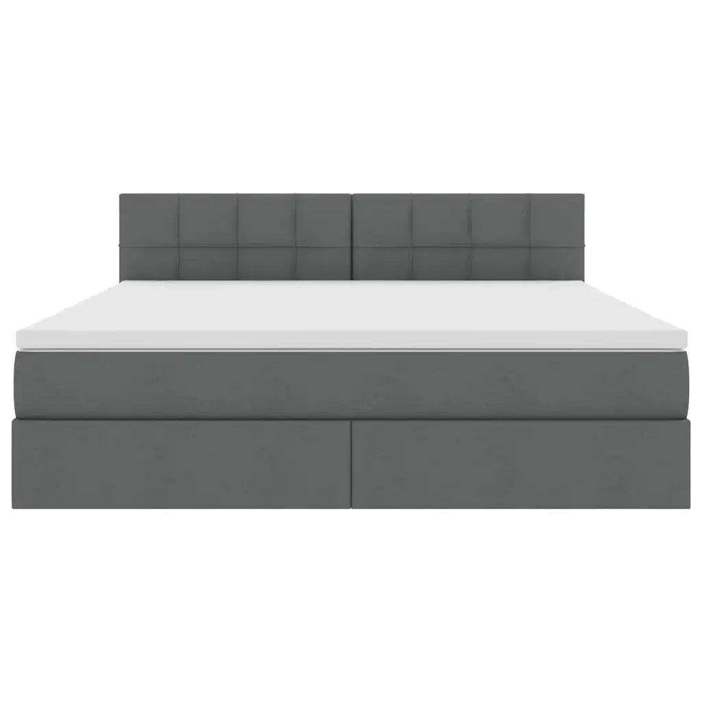 Letto con contenitore e materasso Grigio scuro 180 x 200 cm 3370525
