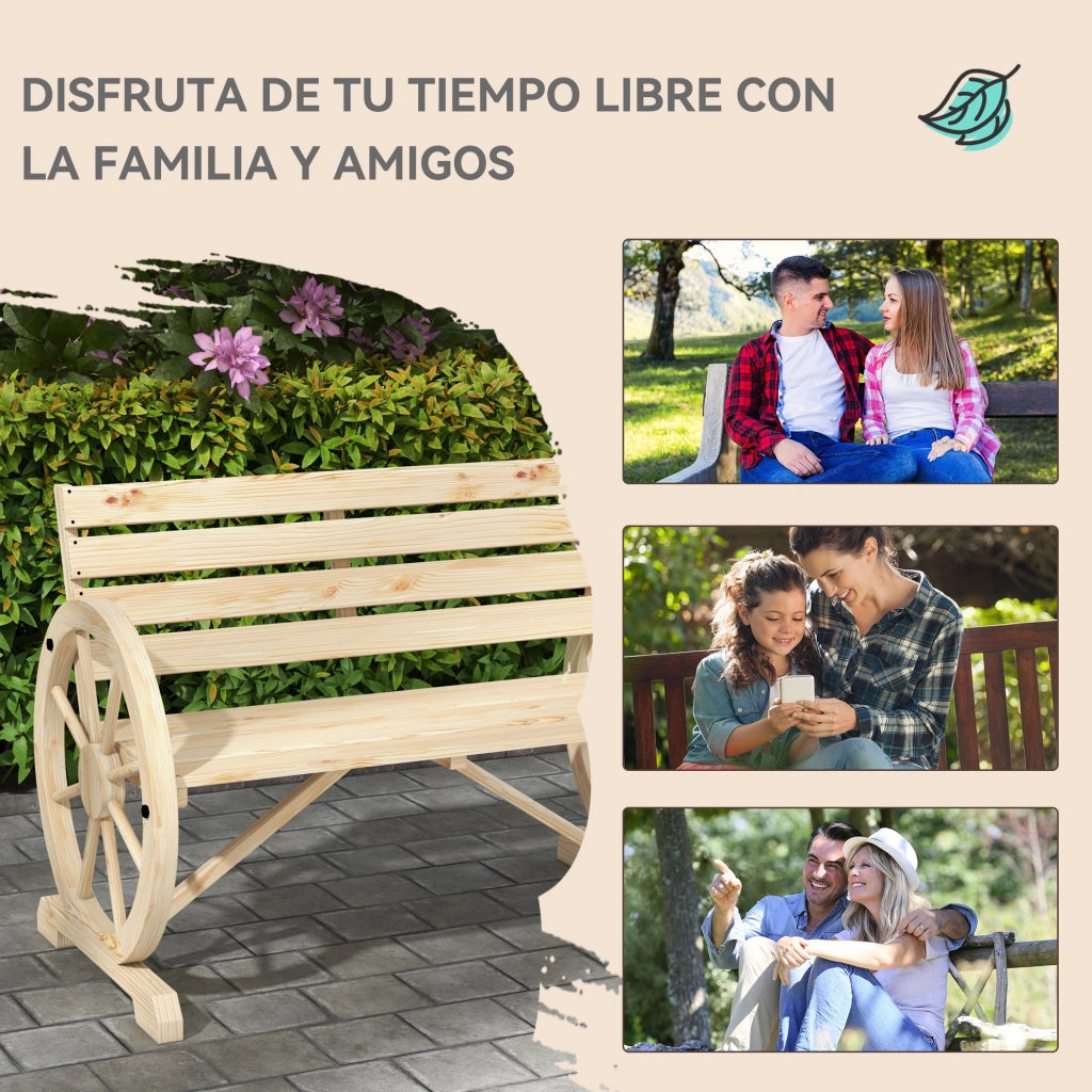 Banco da giardino in legno con braccioli ¨C zephmum ¨C 105.5x56x79 cm