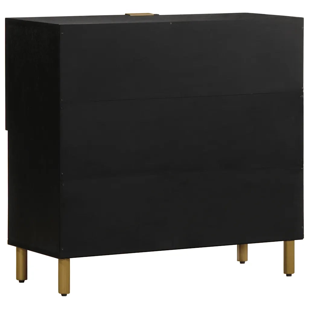 Credenza | Madia | Buffet da pranzo | Armadio da pranzo Nera 80x33x75 cm in Legno Multistrato
