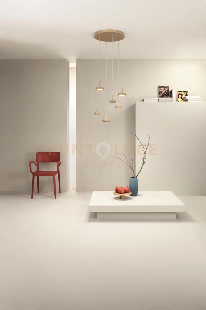 SOSPENSIONE NINA 6 LUCI ORO 3000K 2700LM 45W D.45CM VETRI ACQUISTABILI SEPARATAMENTE