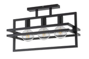Plafoniera loft industriale nera Merci 3xE27 Sigma