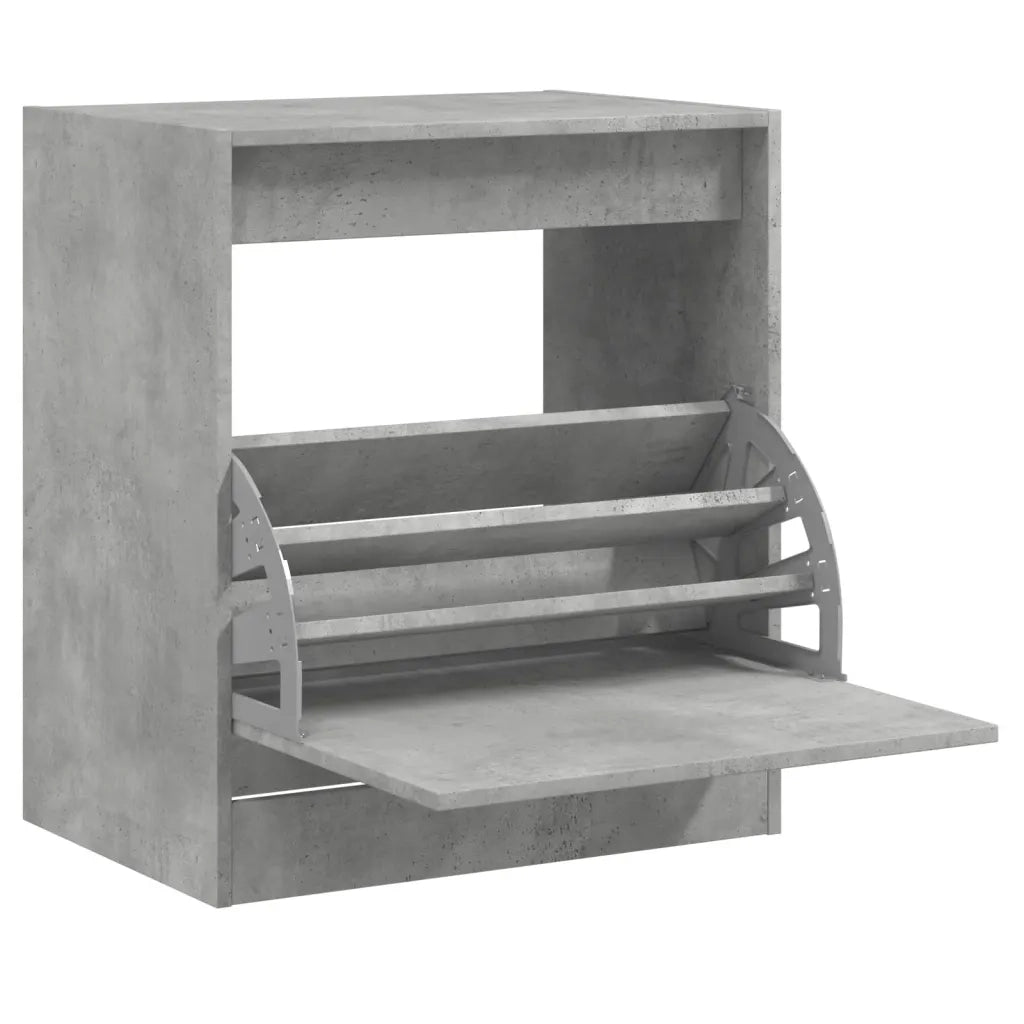 Scarpiera-Scaffale per scarpe Grigio Cemento 60x42x69 cm in Legno Multistrato
