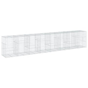 Gabbione recinto a gabbia muro di contenimento con coperchio 800 x 100 x 150 cm ferro zincato argento 02_0040200