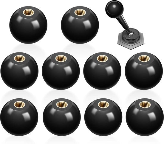 Manopola a palla in bakelite - 10 pezzi - Nero - M4*16mm