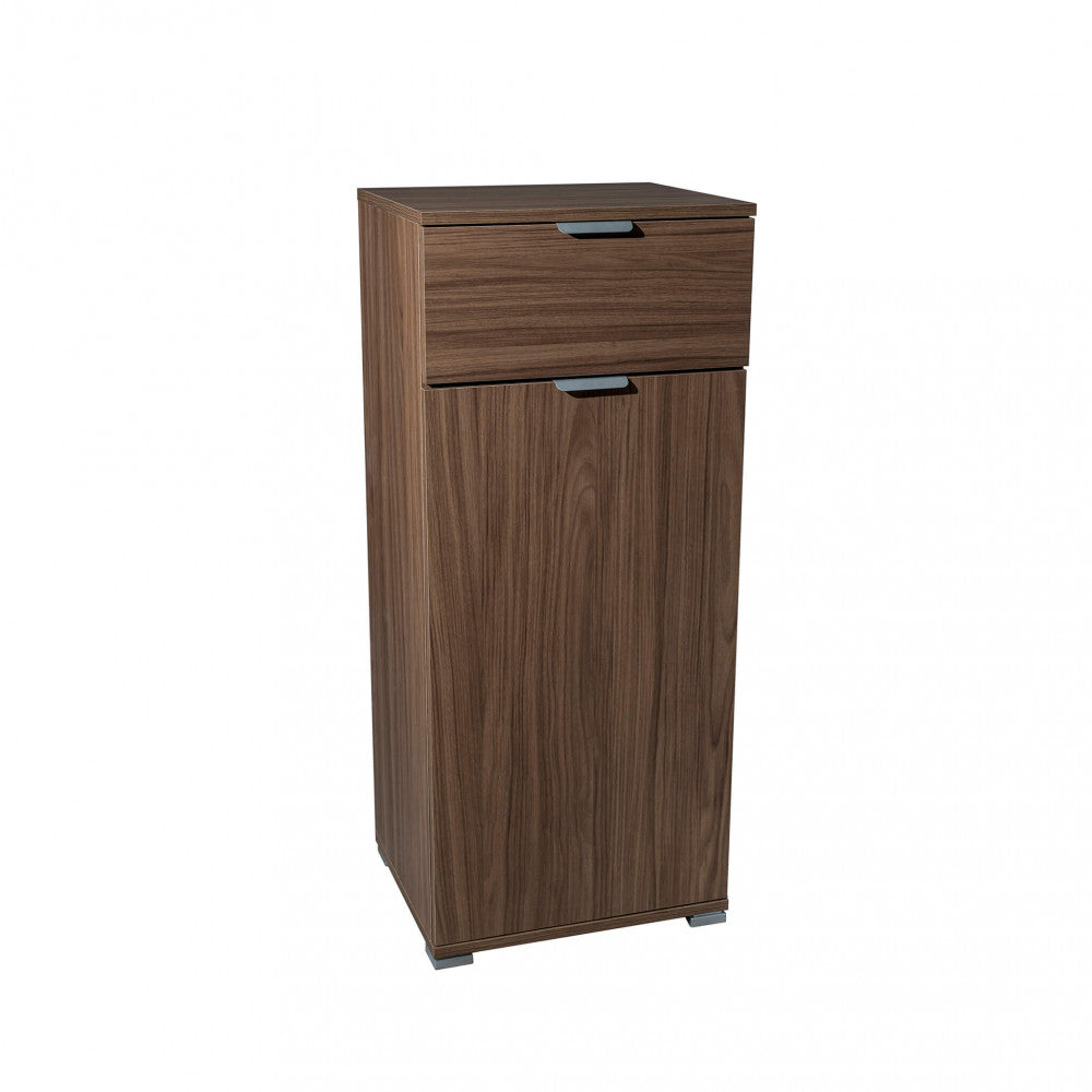 Mobiletto con 1 Anta e 1 Cassetto 45x38x103 h cm in Truciolare bilaminato Noce
