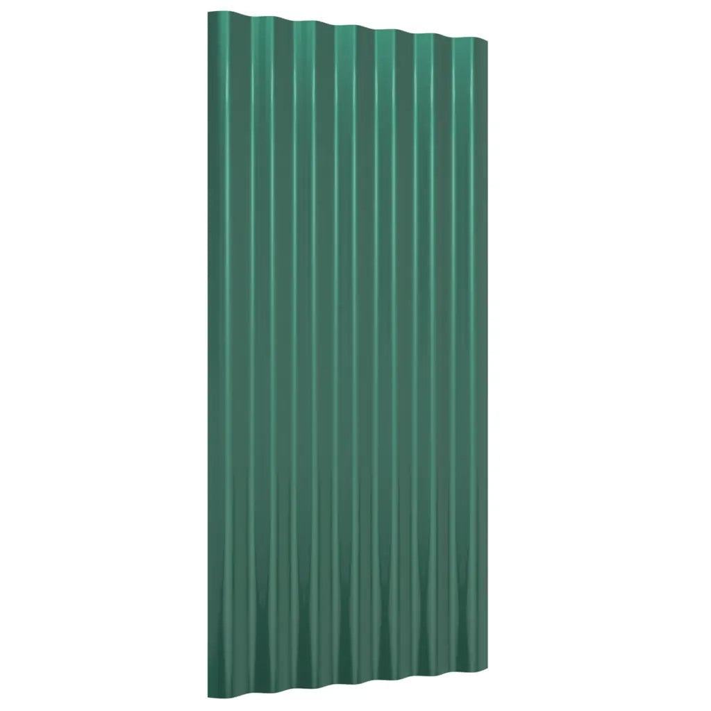 Pannelli Tetto 12pz Acciaio Zincato Verde 80x36 cm 319133