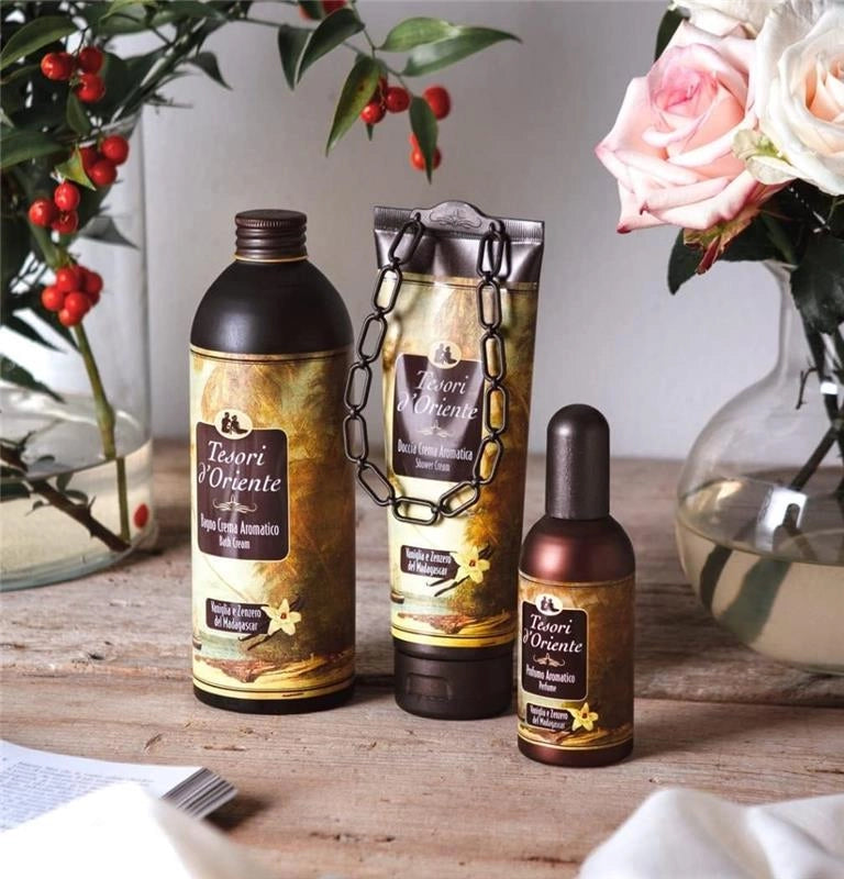 TESORI D'ORIENTE BAGNO CREMA AROMATICO VANIGLIA E ZENZERO DEL MADAGASCAR 500ML