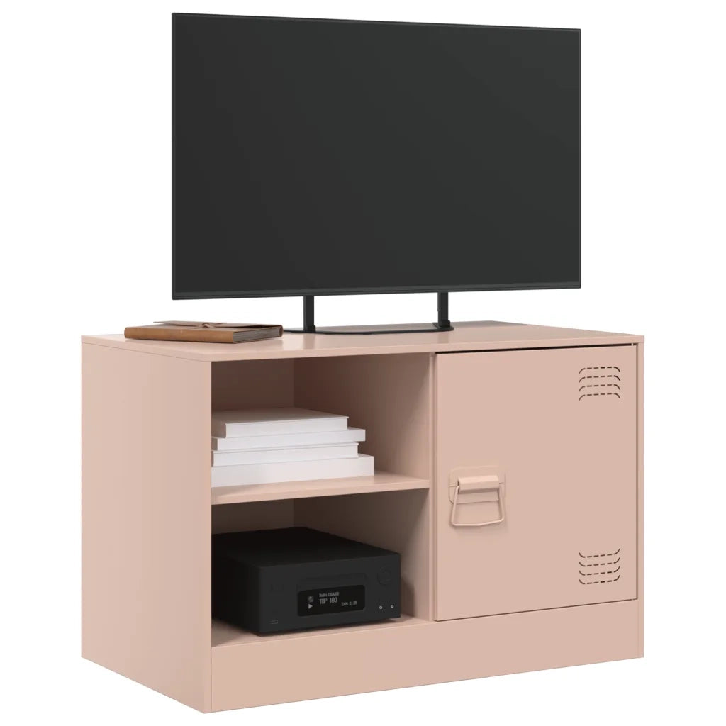 Mobili TV 2 pz-Set di 2 Credenza per TV Rosso 67x39x44 cm in Acciaio 203750