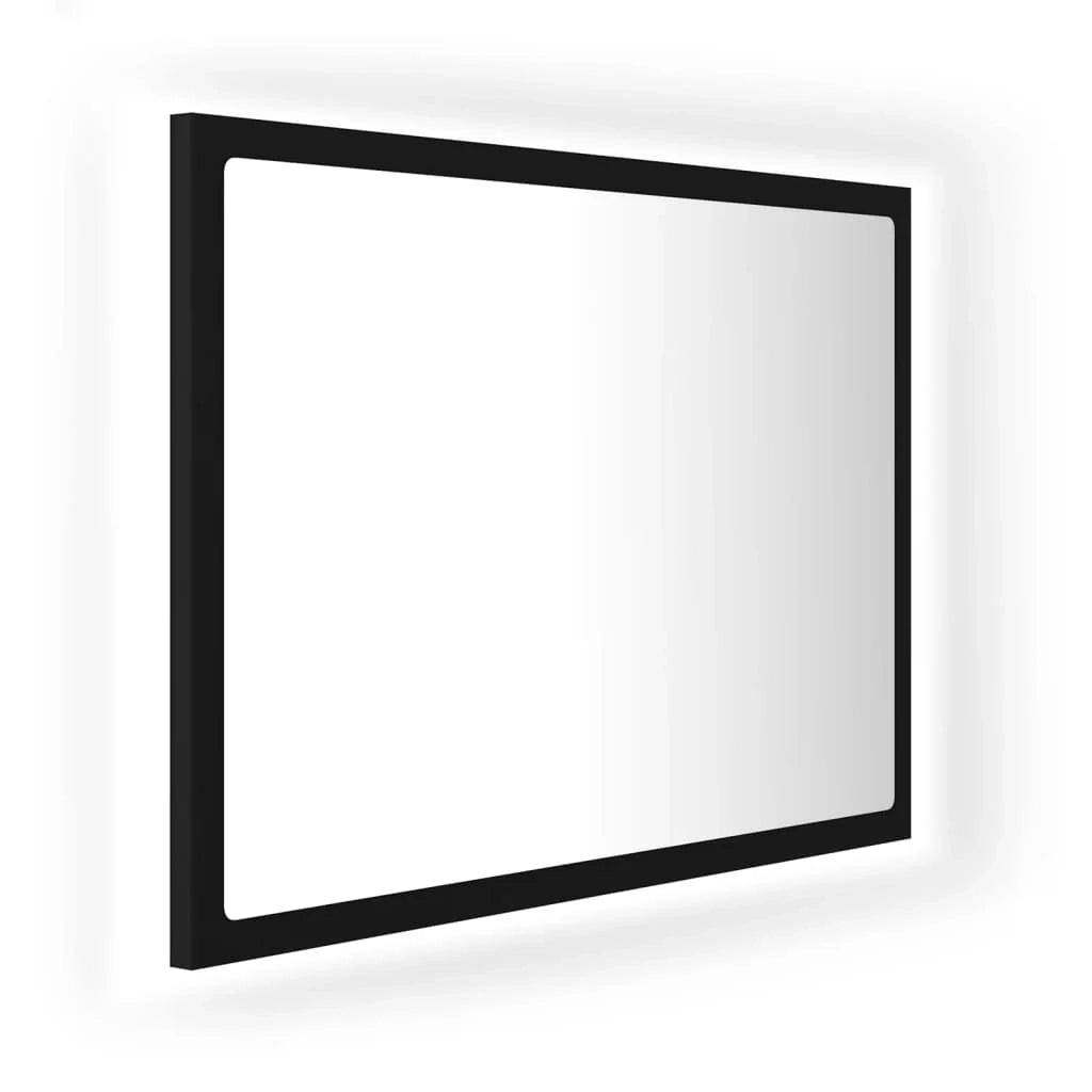 Specchio da bagno LED in acrilico nero 60 x 8,5 x 37 cm 02_0006996