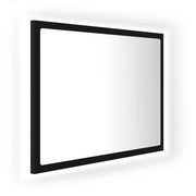 Specchio da bagno LED in acrilico nero 60 x 8,5 x 37 cm 02_0006996