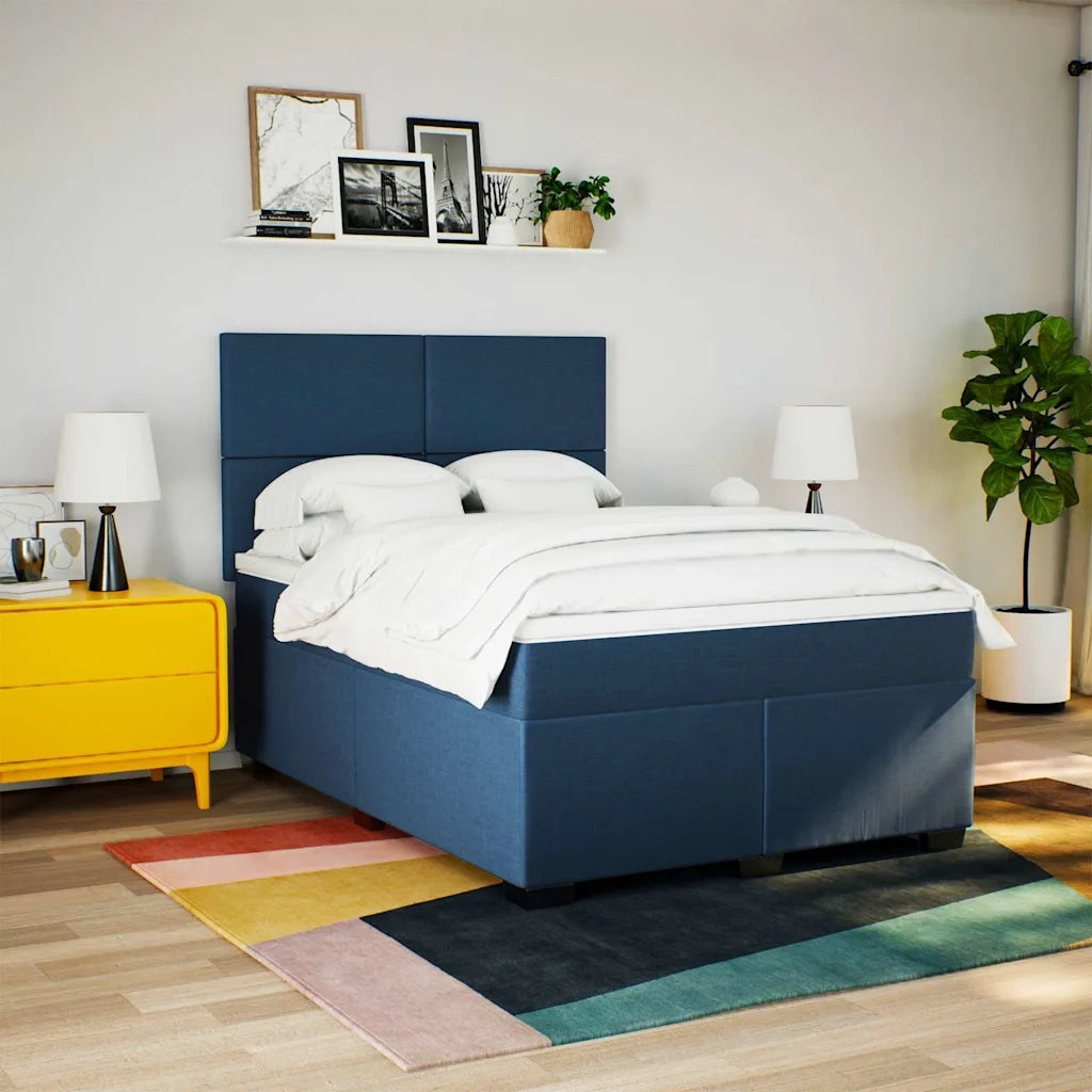 Giroletto a Molle con Materasso Blu 140x190 cm in Tessuto 3292782