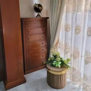 cassettiera settimino in legno arte povera 7 cassetti noce scuro