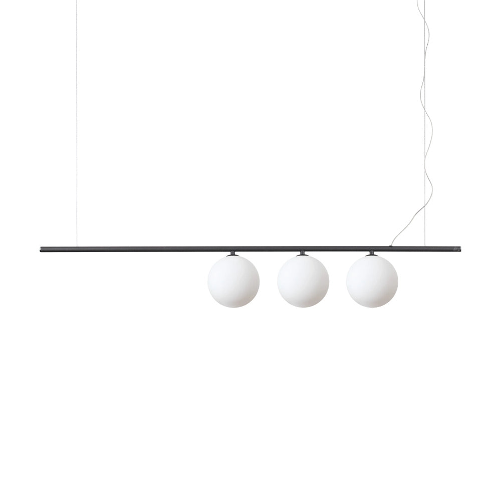 Sospensione Contemporanea Perline Metallo Nero 3 Luci G9 3W 3000K Luce Calda