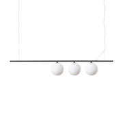Sospensione Contemporanea Perline Metallo Nero 3 Luci G9 3W 3000K Luce Calda