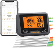 Termometro BBQ Sensoressibile a Batteria con Wi-Fi e Bluetooth - 4 Sonde per Griglia e Forno