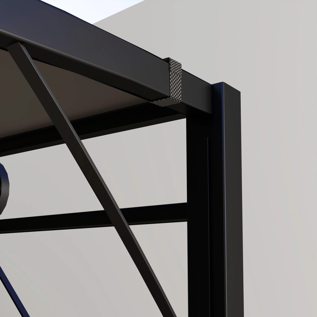 Gazebo con tetto apribile ¨C zephmum ¨C Grigio scuro 3x2.5m