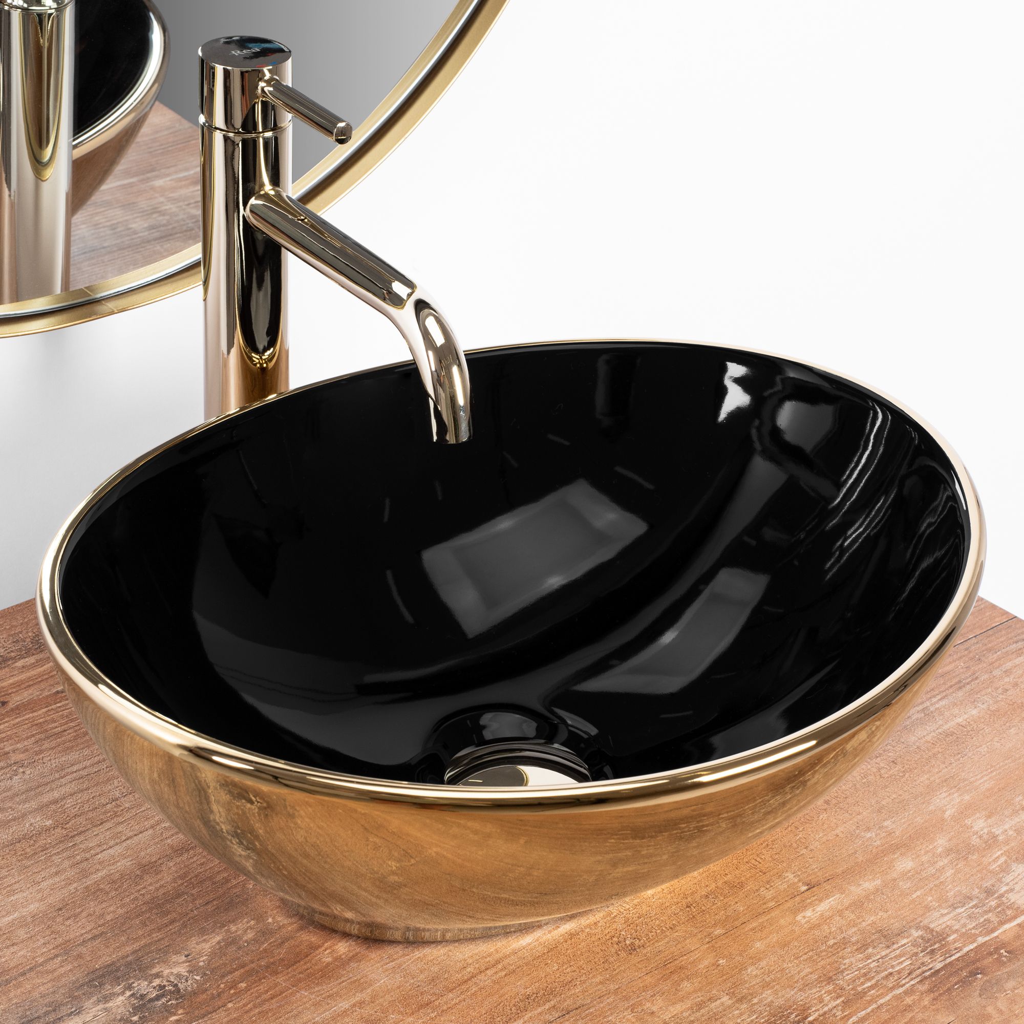 Lavabo Da Appoggio Rea Sofia In Black Gold