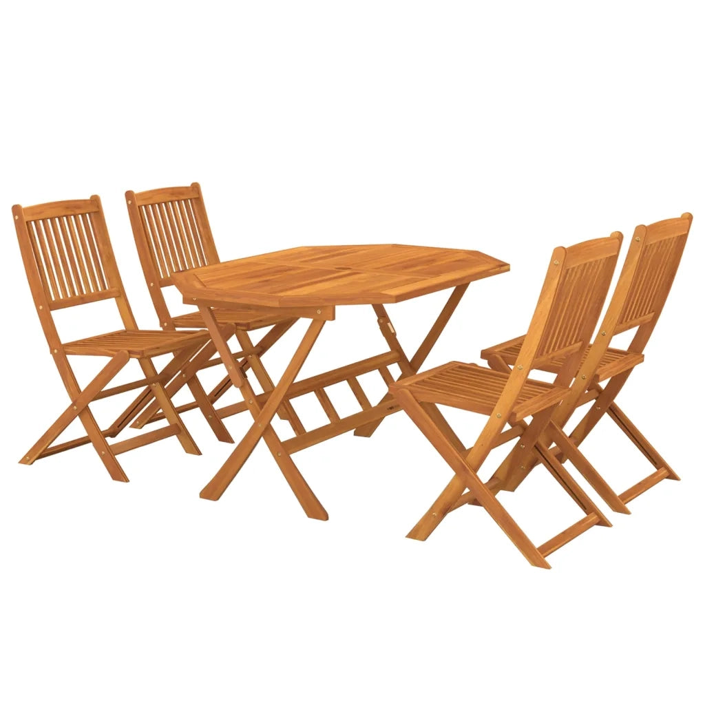 Set da Pranzo da Giardino 5 pz | Set Salotto da Giardino in Legno Massello di Acacia