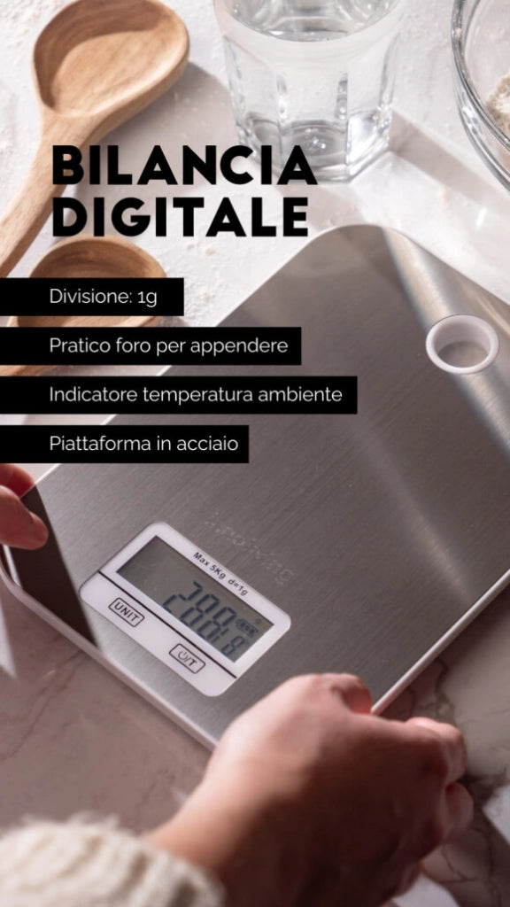 Bilancia Digitale Da Cucina In Acciaio Slim Deluxe Innoliving INN-134
