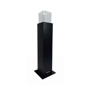 Camino a bioetanolo Jakarta, Caminetto ecologico, Focolare senza fumo, Riscaldatore ad etanolo, Made in Italy, 20x20 h110 cm, Nero