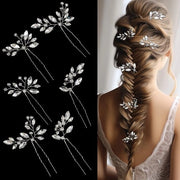 Accessori per capelli a forma di U, set da 6 pezzi, accessorio di matrimonio, cristallo, accessori capelli per donne, festa, ragazze del matrimonio, hars e lega di ferro, accessorio capelli