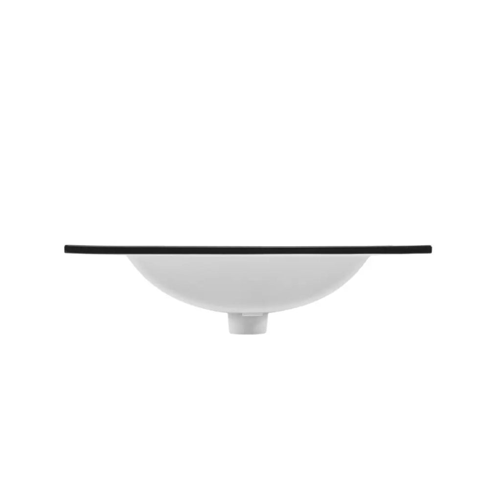 Lavabo da incasso AXIS 80 cm nero opaco ceramica design contemporaneo