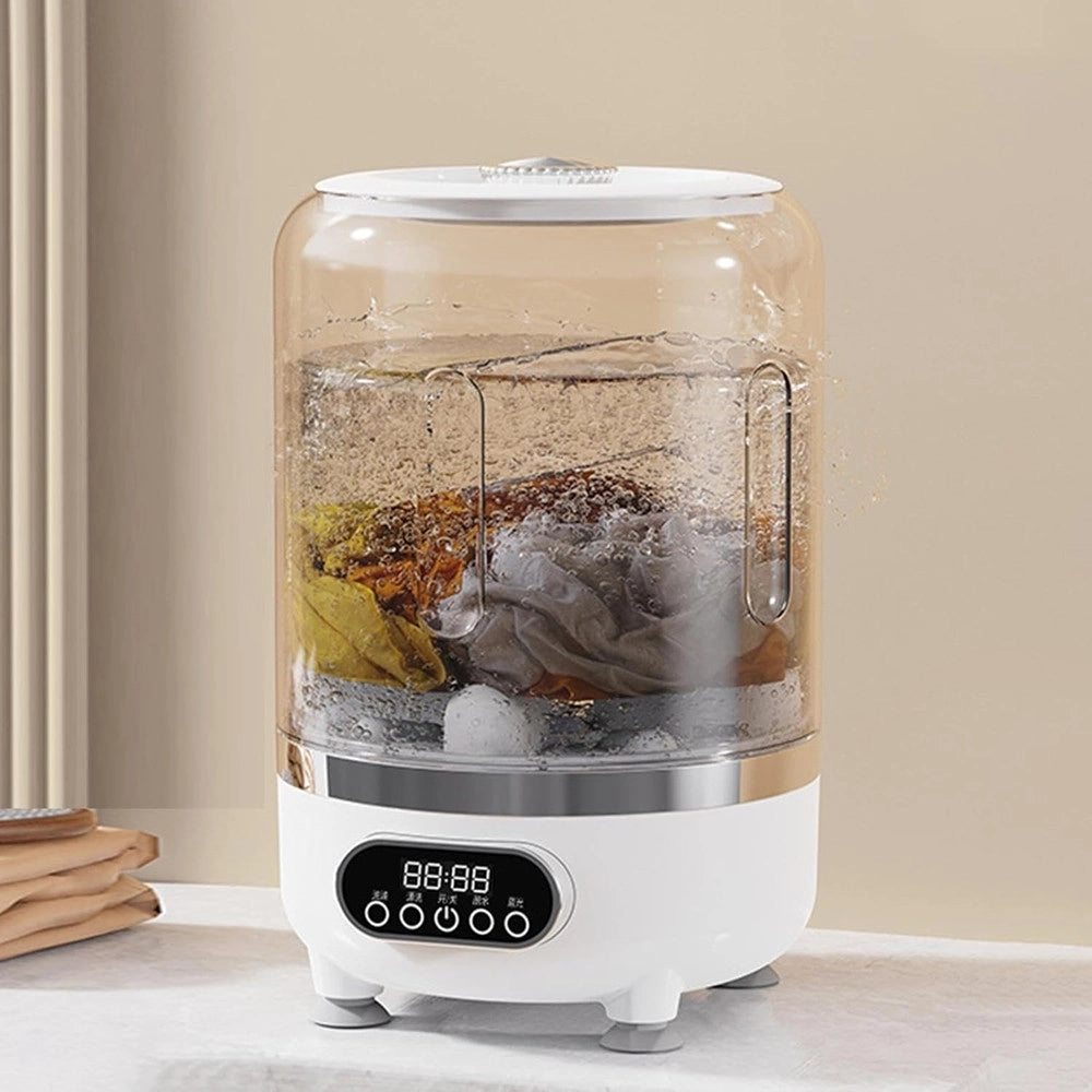 Trade Shop - Mini Lavatrice Portatile Compatta Ricaricabile Design Senza Fili Con Cestello Centrifuga -