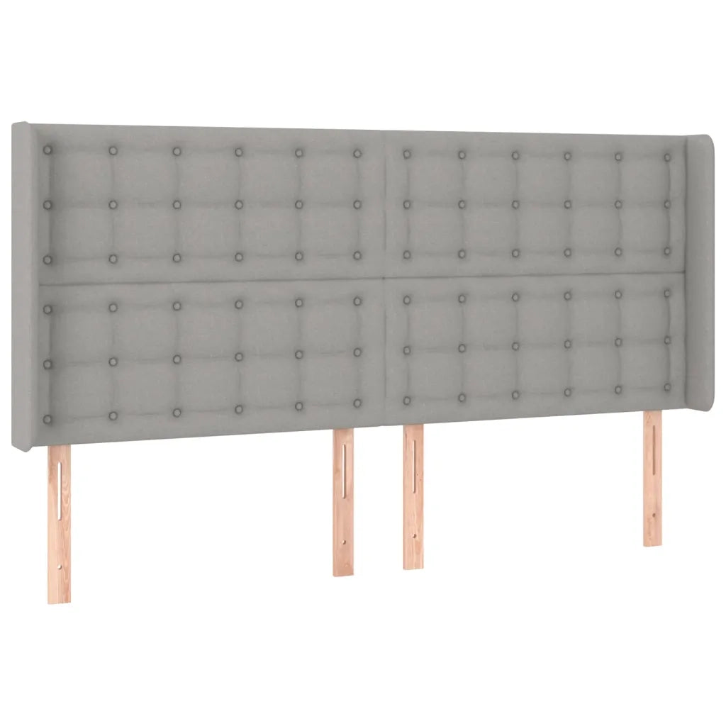 Testiera ad Orecchio Grigio Chiaro 183x16x118/128 cm in Tessuto 3120028