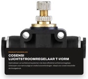 Regolatore di flusso d'aria a forma di T - Fitting pneumatica - Rame/PVC - 4/6/8 mm - Connettiore di tubo semplice - Alta durata