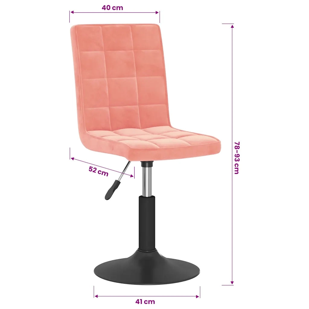 Sedie da Pranzo Girevoli 2 pz Rosa in Velluto