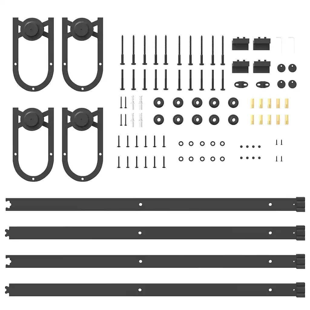 vidaXL Kit di Binari per Porte Scorrevoli 183 cm Acciaio Nero