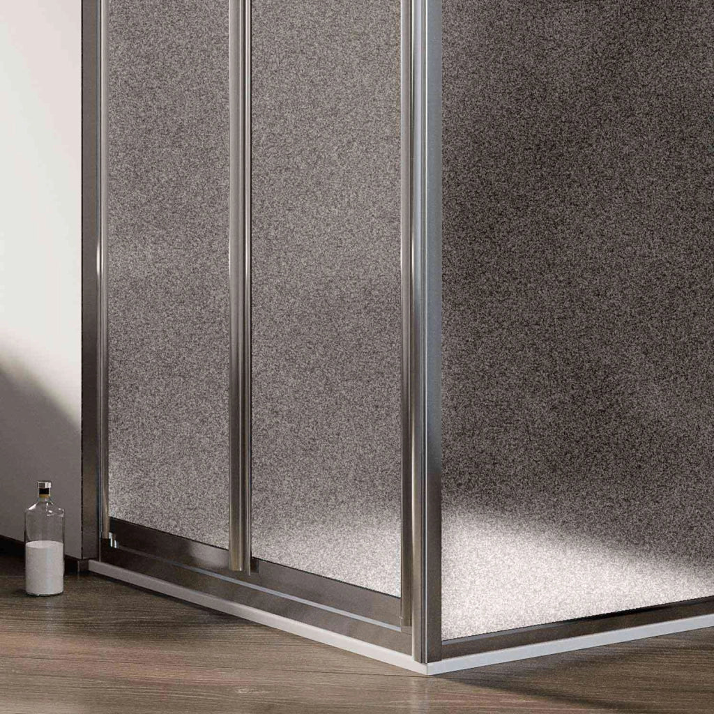 Box Doccia Angolare 75x100CM H185 Cristallo Stampato C Fisso+Saloon 2 Ante Battente 100 mod. Clint
