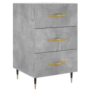 Comodino | Armadio da Notte | Mobiletto da notte Grigio Cemento 40x40x66 cm in Legno Multistrato